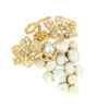 Broche antiguo de pecho en oro con perlas y diamantes